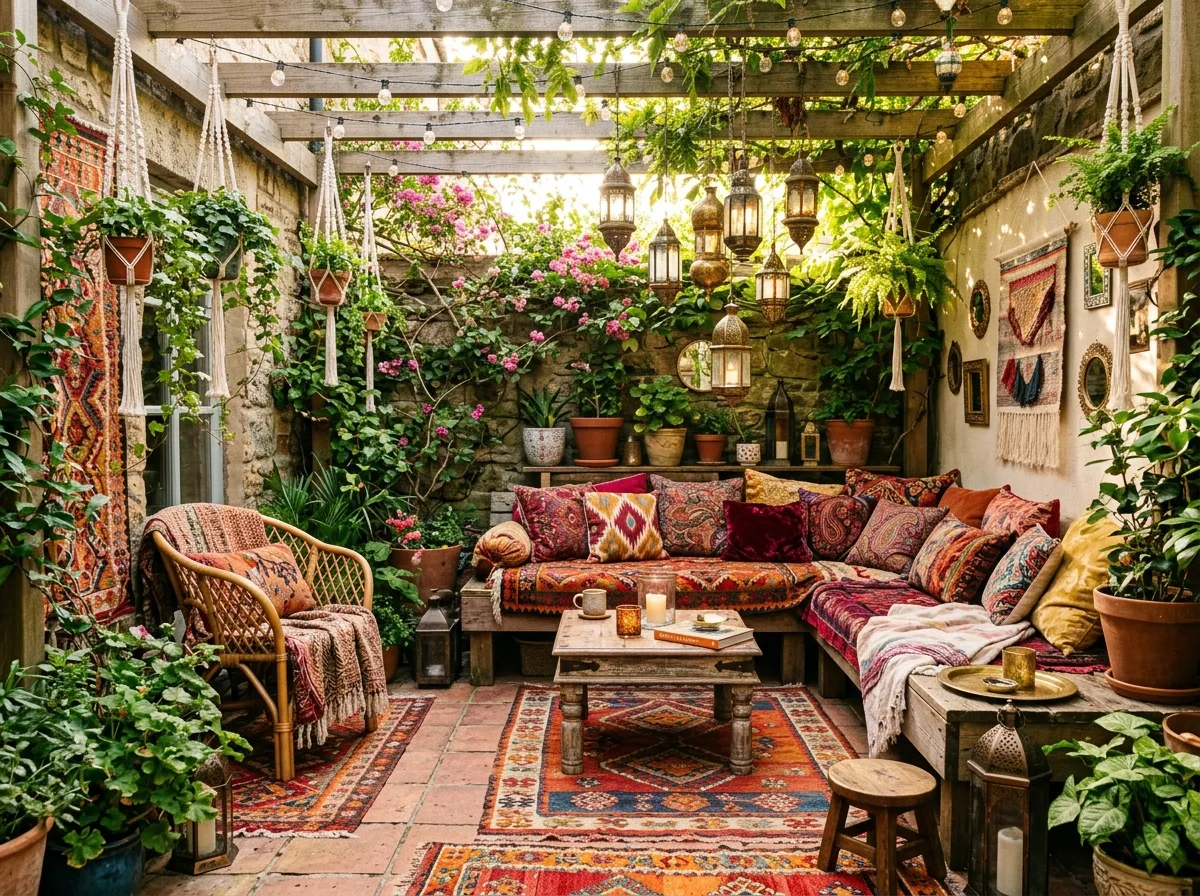 Boho Chic Patio for 10 cute patio ideas for small outdoor spaces